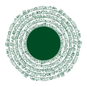 Back to school, circle frame for your design Stock Illustration