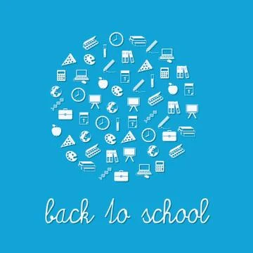 Back to school circle Stock Illustration