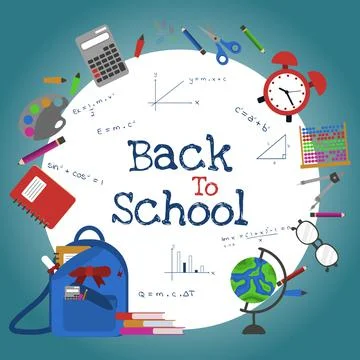 Back To School Circle Study Education Concept Vector Background Stock Illustration
