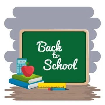 Back to school classroom scene Stock Illustration