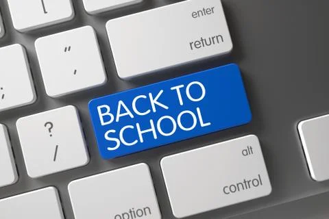 Back To School CloseUp of Keyboard. 3D Illustration 스톡 일러스트