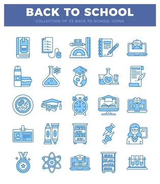 Back to School Collection Icons Stock Illustration