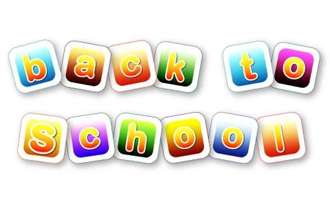 Back to school color letters Stock Illustration