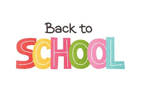 Back to school colorful lettering. Vector illustration in flat style Stock Illustration