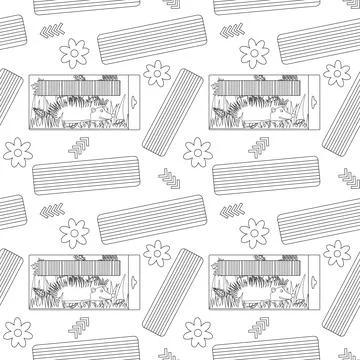 Back to School Coloring Book Pattern Stock Illustration