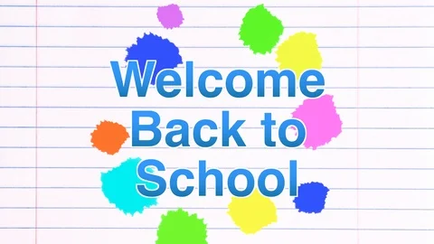 Back to school colourful background animation. Stock Footage 115092174