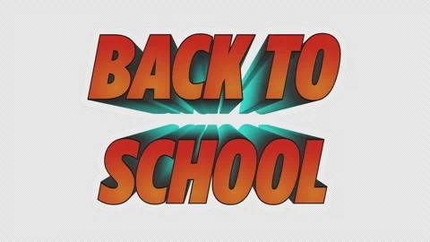 Back To School Comic Book Title Loop On Alpha Stock Footage 340647430