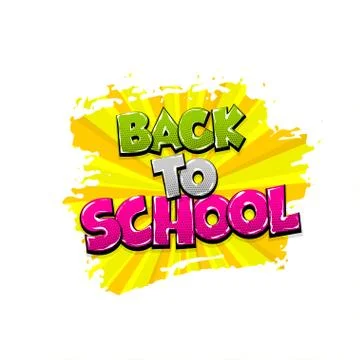 Back to school comic text pop art Illustrazione stock