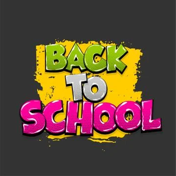 Back to school comic text pop art Stock-Illustration