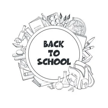 Back to school composition Stock Illustration