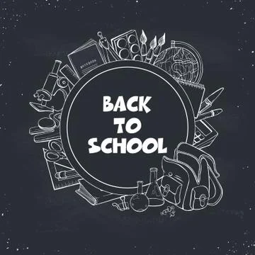 Back to school composition Stock Illustration