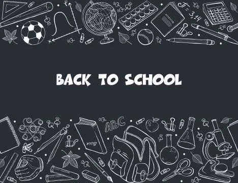 Back to school composition Illustrazione stock