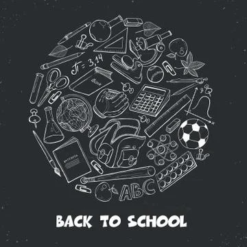 Back to school composition Stock Illustration