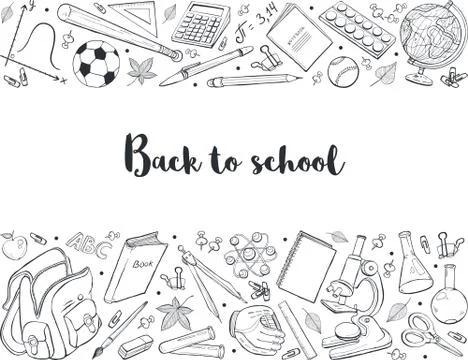 Back to school composition Stock Illustration