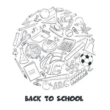 Back to school composition Stock Illustration