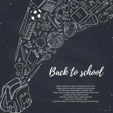 Back to school composition Stock Illustration