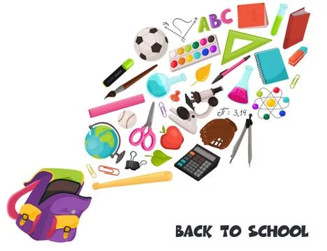 Back to school composition Stock Illustration