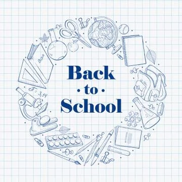 Back to school composition Stock Illustration