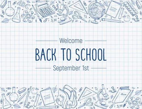 Back to school composition Stock Illustration