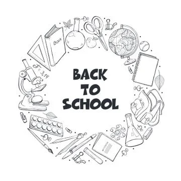 Back to school composition Stock Illustration