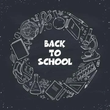 Back to school composition Stock Illustration