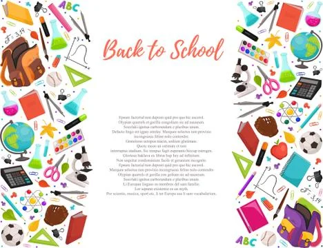 Back to school composition Illustrazione stock