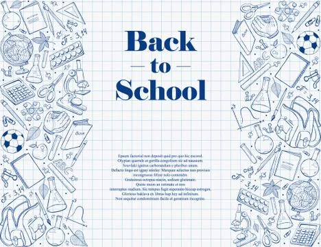 Back to school composition Illustrazione stock