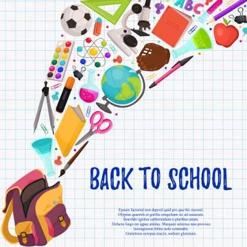 Back to school composition Illustrazione stock