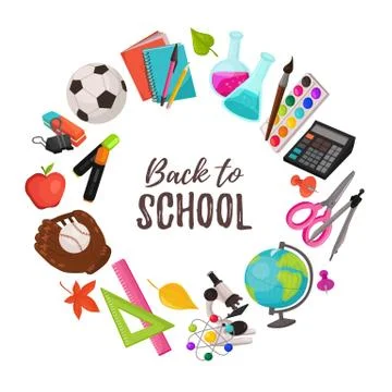 Back to school composition Illustrazione stock