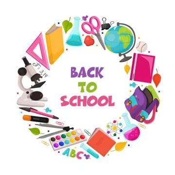 Back to school composition Stock Illustration