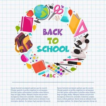 Back to school composition Stock Illustration