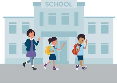 Back to school concept after epidemic. Stock Illustration