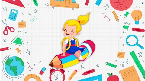 Back to the school concept animation Stock Footage 303813894