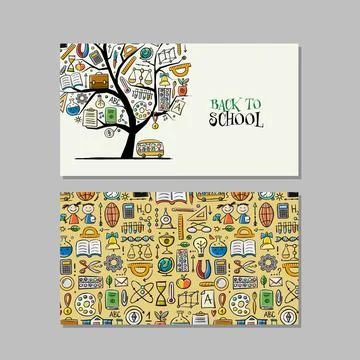 Back to school, concept art for your business. Creative ideas for cards, banner Stock Illustration