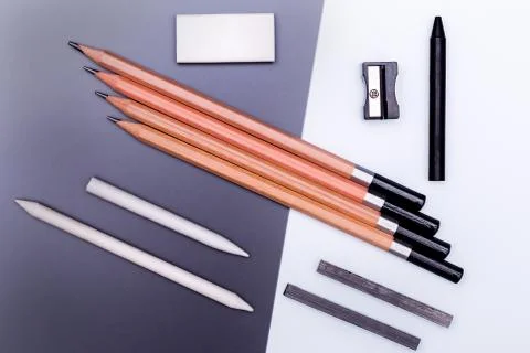 Back to school concept background in black and white tones. Stock Photos
