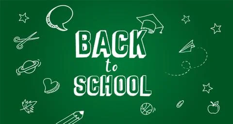 Back to school concept banner and background Stock Illustration