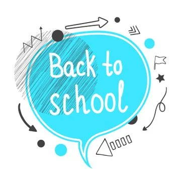Back to school concept. Blue speech bubble Stock Illustration