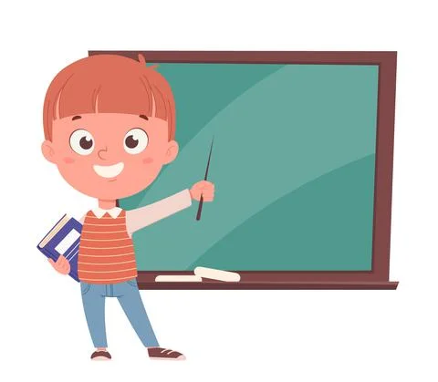 Back to school concept. Cheerful schoolboy Stock Illustration