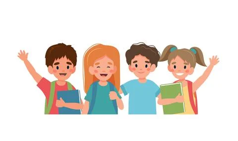 Back to school concept, children characters. Vector illustration in flat style Illustration