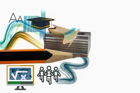 Back to school concept. Copy space.4 Stock Photos