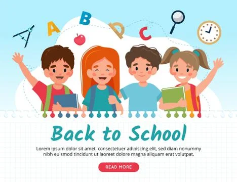Back to school concept, cute characters. illustration in flat style Illustration