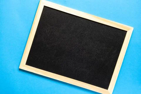 Back to school concept. Empty blackboard for text, flat lay. Stock Photos