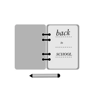 Back to school concept. Exercise Book With Pen Icon Stock-Illustration