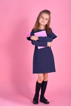 Back to school concept Half turned photo portrait of lovely conf Foto stock