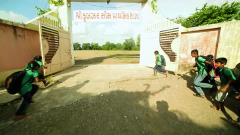 Back to school concept, Indian Childs come back to school after vacation. Stock Footage 238988745