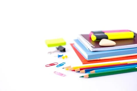 Back to school concept isolated on white background Stock Photos