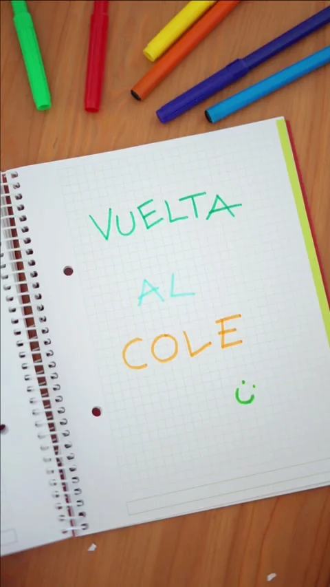 Back to school concept .Notebook with the words "Back to school" written in.. Stock Footage 279309871