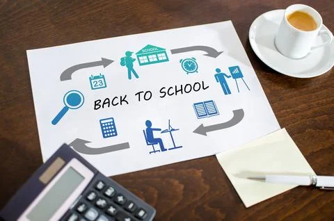 Back to school concept on a paper Stock-Fotos
