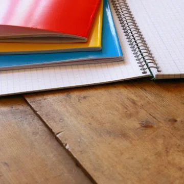 Back to school concept. School notbook on desk Foto stock