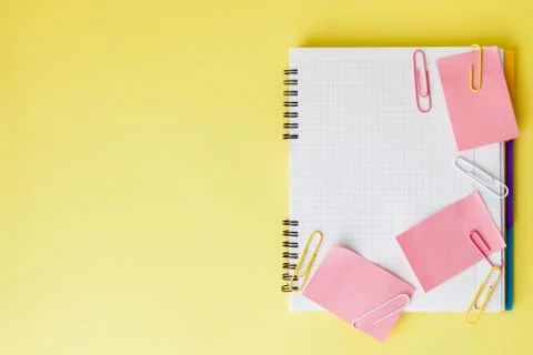 Back to school concept with space for text. Top view. Copy space. School offi Stock Photos